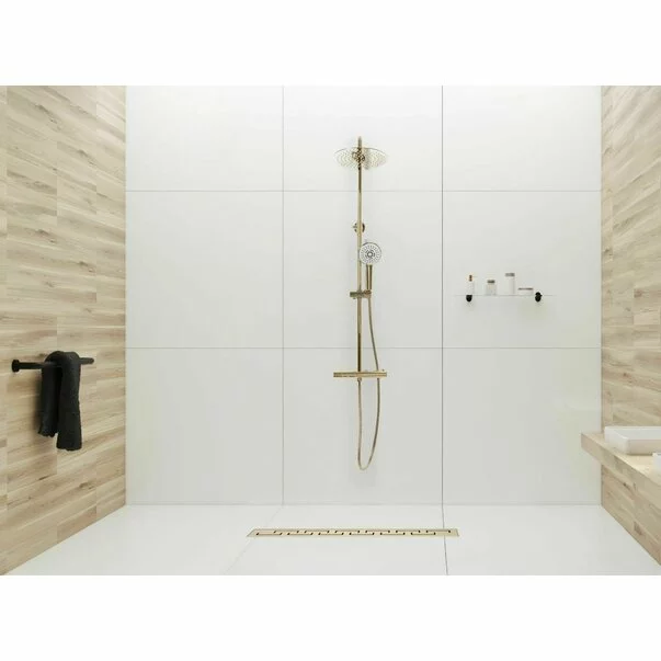 Set rigola pentru dus plus capac 80 cm Rea Greek Auriu picture - 4