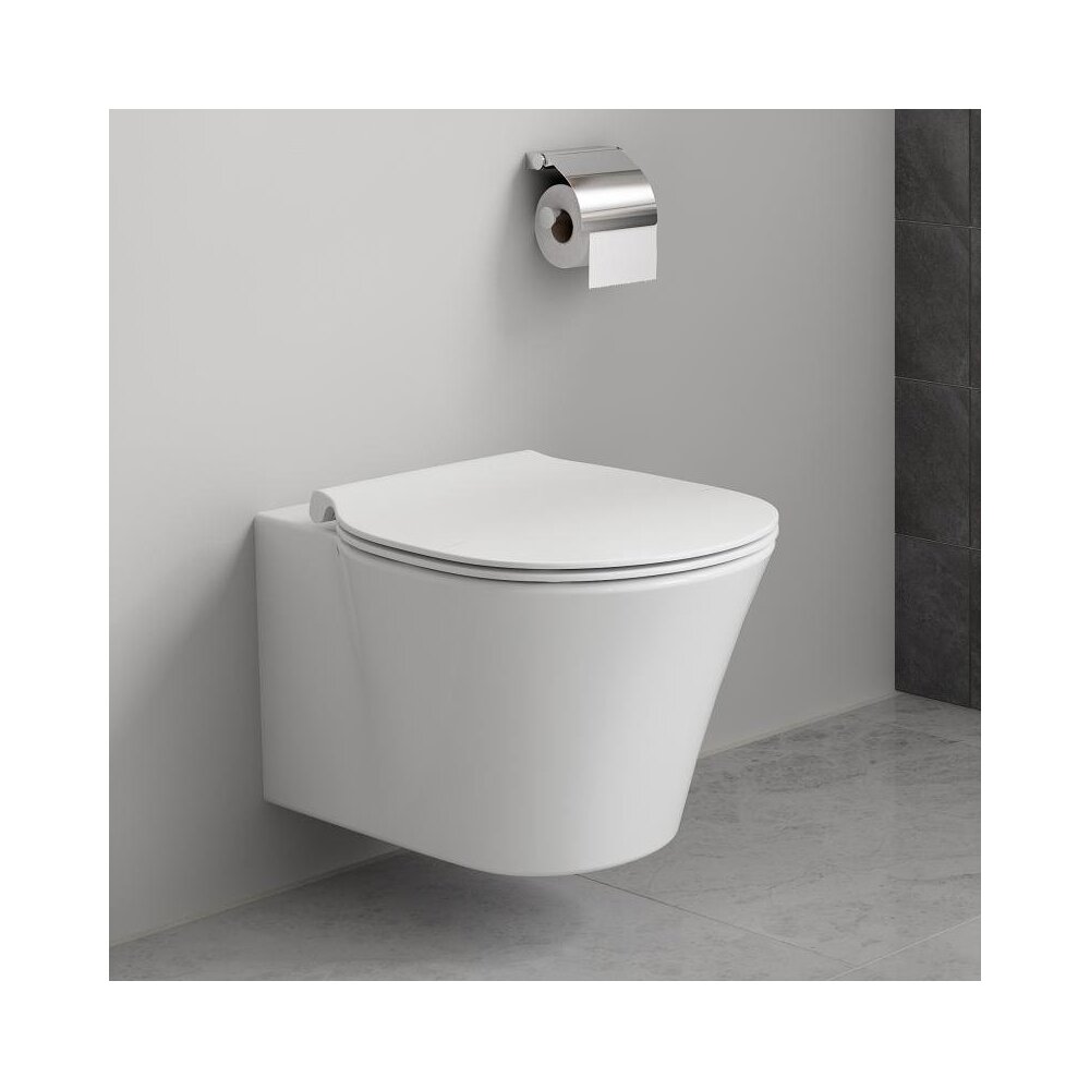 Set vas wc suspendat Connect Air Aquablade cu capac slim soft close Ideal Standard