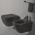 Set vas wc cu capac softclose si bideu suspendat Ideal Standard Tesi Aquablade negru mat Silk Black - 1