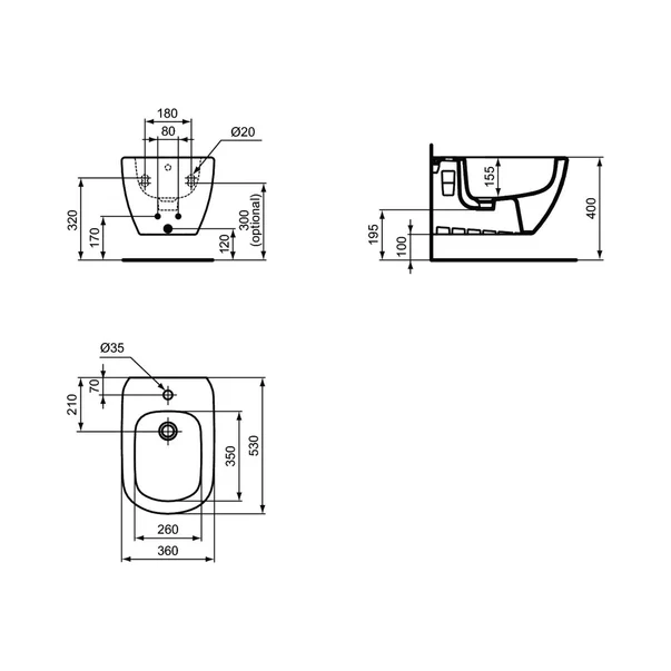 Set vas wc cu capac softclose si bideu suspendat Ideal Standard Tesi Aquablade negru mat Silk Black picture - 10