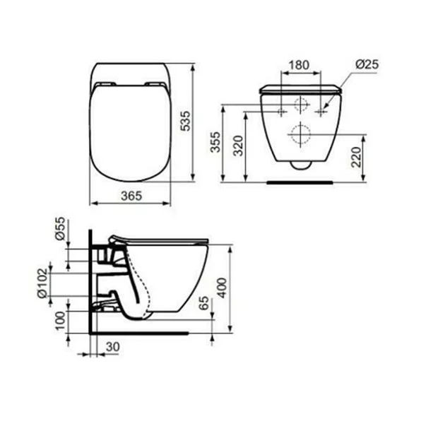Set vas wc Ideal Standard Tesi AquaBlade cu capac soft close si rezervor Grohe cu clapeta alba Skate Air picture - 2