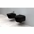 Set vas wc negru suspendat Rea Porter rimless capac slim softclose picture - 2