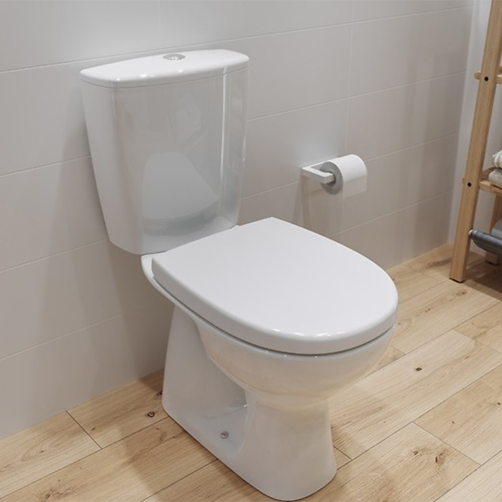 Set vas WC pe pardoseala 684 Cersanit Arteco rezervor 020 si capac softclose alb 020