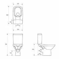 Set vas WC pe pardoseala Cersanit Carina New Clean On cu rezervor si capac inchidere lenta picture - 3