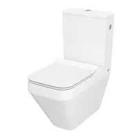 Set vas WC pe pardoseala Cersanit Crea back-to-wall cu capac slim softclose alb