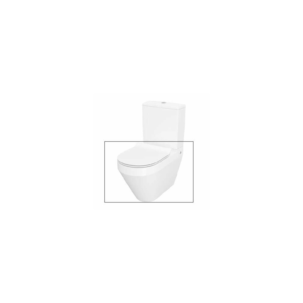 Set vas WC pe pardoseala Cersanit Crea back-to-wall cu capac softclose slim alb fara rezervor alb