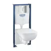 Set vas WC suspendat cu capac Grohe Start Edge rezervor incastrat Solido 5 in 1 cu clapeta crom Even picture - 1