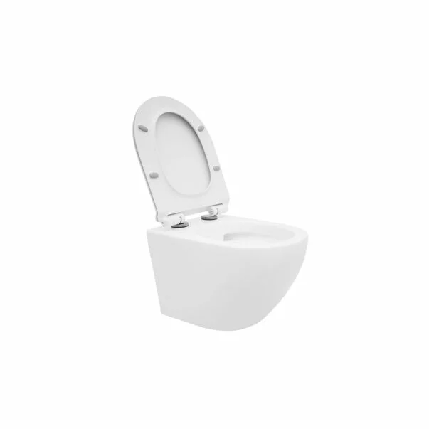 Set vas wc suspendat cu capac slim sofclose si bideu Rea Carlo Mini N rimless picture - 6