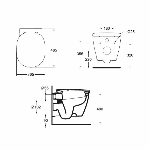 Set vas wc suspendat cu capac softclose Ideal Standard Connect Space picture - 7