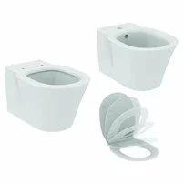 Set vas wc suspendat cu capac softclose si bideu suspendat Ideal Standard Connect Air Aquablade