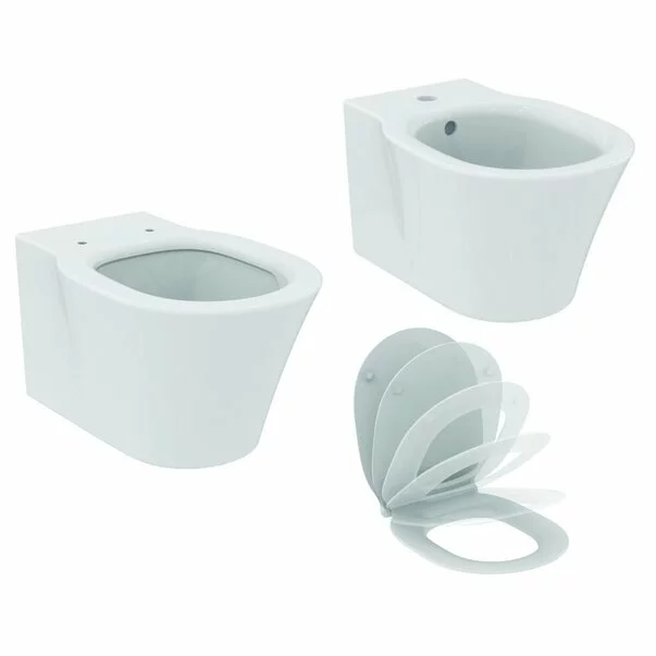 Set vas wc suspendat cu capac softclose si bideu suspendat Ideal Standard Connect Air Aquablade picture - 3