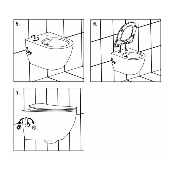 Set vas WC suspendat cu functie de bideu Deante Peonia Zero alb capac inchidere lenta picture - 5