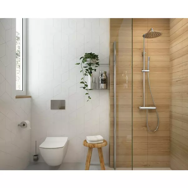 Set vas WC suspendat Deante Anemon Zero alb cu cadru de toaleta, rezervor ascuns si cu buton de actiune crom picture - 9