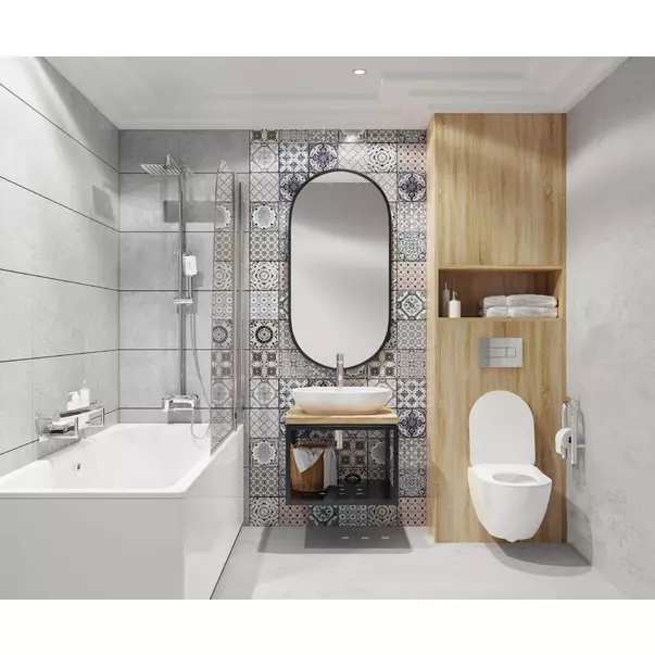 Set vas WC suspendat Deante Peonia Zero alb cu cadru de toaleta, rezervor ascuns si buton de actiune crom picture - 4