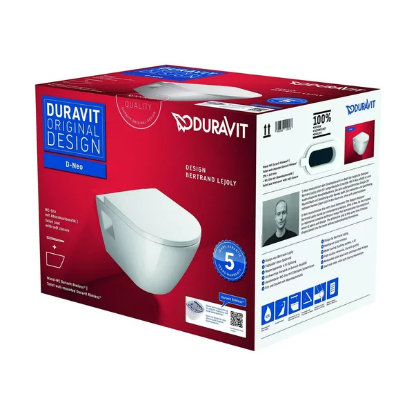 Set vas WC suspendat Duravit D-Neo Rimless compact 48 cm cu capac softclose picture - 2