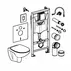 Set vas WC suspendat Grohe Solido 5 in 1 rezervor incastrat cu clapeta crom Arena si capac Bau Ceramic picture - 3