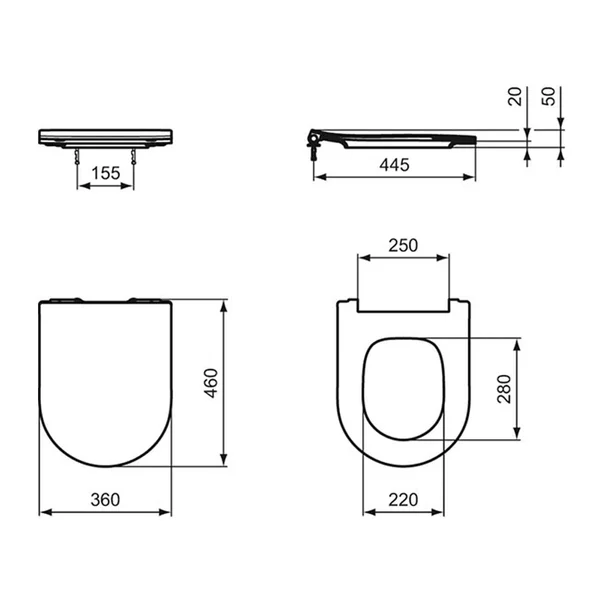 Set vas WC suspendat Ideal Standard Atelier Blend Curve alb si capac softclose picture - 13