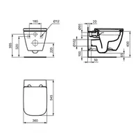 Set vas WC suspendat Ideal Standard I.Life B rimless alb si capac softclose picture - 8
