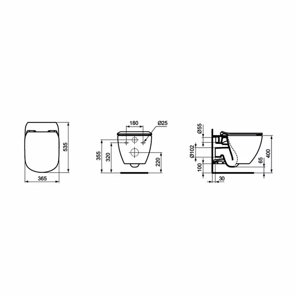 Set vas wc suspendat Ideal Standard Tesi AquaBlade cu capac clapeta si rezervor Geberit Duofix Delta Plus picture - 7