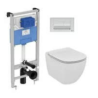 Set vas wc suspendat Ideal Standard Tesi AquaBlade cu capac inchidere normala si rezervor Ideal Standard Prosys