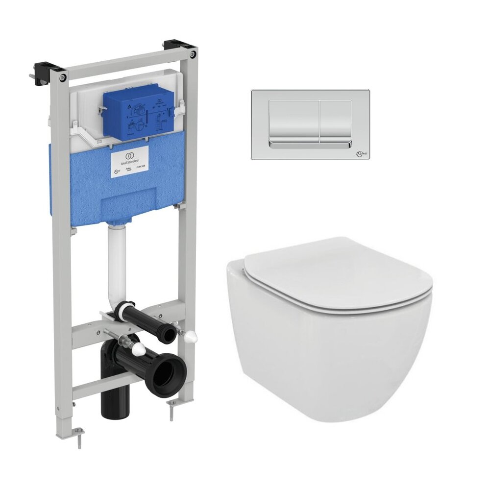 Set vas wc suspendat Ideal Standard Tesi AquaBlade cu capac inchidere lenta si rezervor Ideal Standard Prosys Ideal Standard