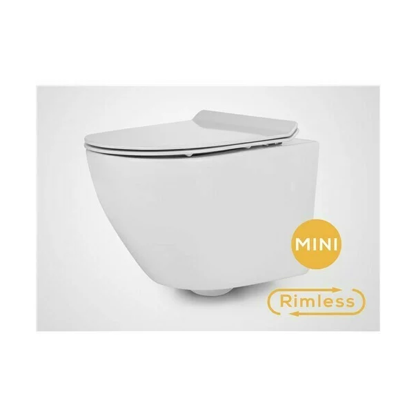 Set vas wc suspendat Massi Decos Mini cu capac softclose slim alb picture - 3
