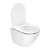 Set vas WC suspendat Rea Carlo rimless alb - auriu cu capac softclose picture - 3