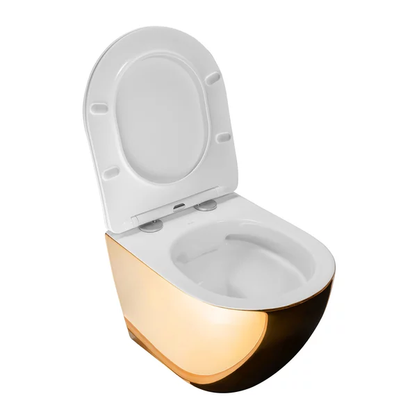 Set vas WC suspendat Rea Carlo rimless auriu - alb cu capac softclose picture - 3