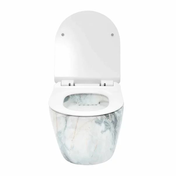 Set vas wc suspendat Rea Carlos rimless granit cu capac softclose alb picture - 4