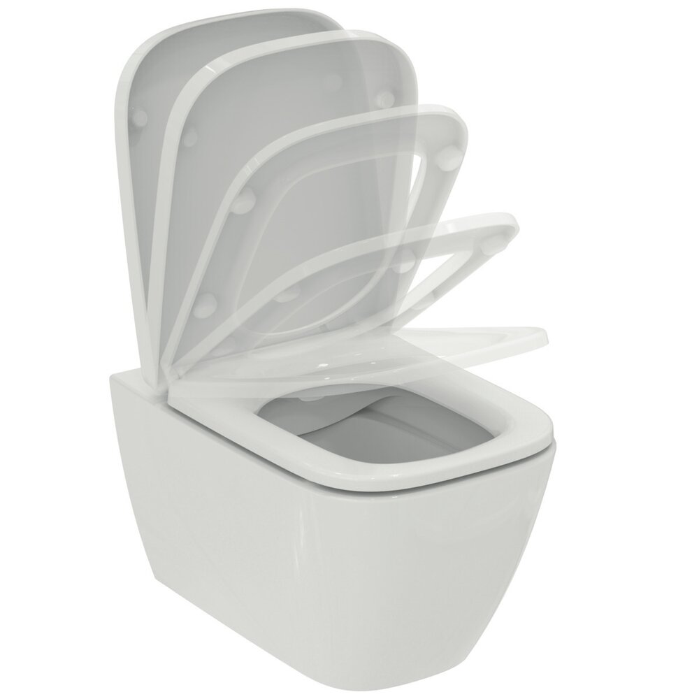 Set vas wc suspendat rimless Ideal Standard I.Life B alb si capac softclose alb