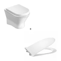 Set vas wc suspendat Roca Nexo cu capac softclose slim alb lucios