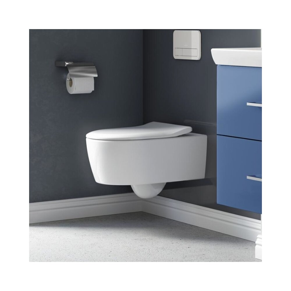 Set vas wc suspendat Villeroy&Boch Avento Direct Flush cu capac slim soft close neakaisa.ro