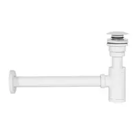 Sifon estetic pentru lavoar cu ventil Click-Clack universal Rea alb mat picture - 3