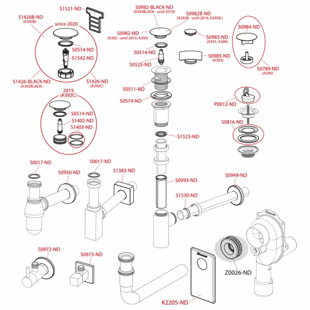 Sifon lavoar negru Alca A400BLACK DN32 metalic A400BLACK | Neakaisa.ro