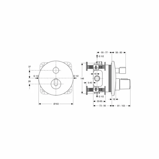 Sistem de dus Ideal Standard Ceratherm 100 termostatic picture - 2