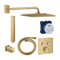 Sistem de dus incastrat Grohe Grohterm SmartControl Rainshower cu termostat auriu periat Cool Sunrise picture - 1
