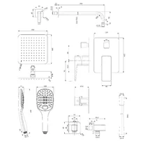 Sistem de dus incastrat Omnires Parma crom - alb para cu 3 functii picture - 4