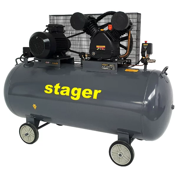 Compresor aer 370L Stager HMV0.6/370 8bar, 600L/min, trifazat, angrenare curea picture - 3