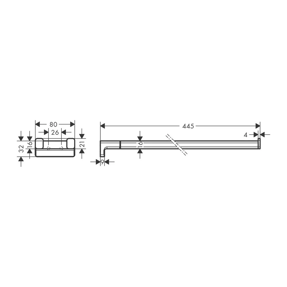 Suport prosoape doua brate Hansgrohe AddStoris crom 41770000
