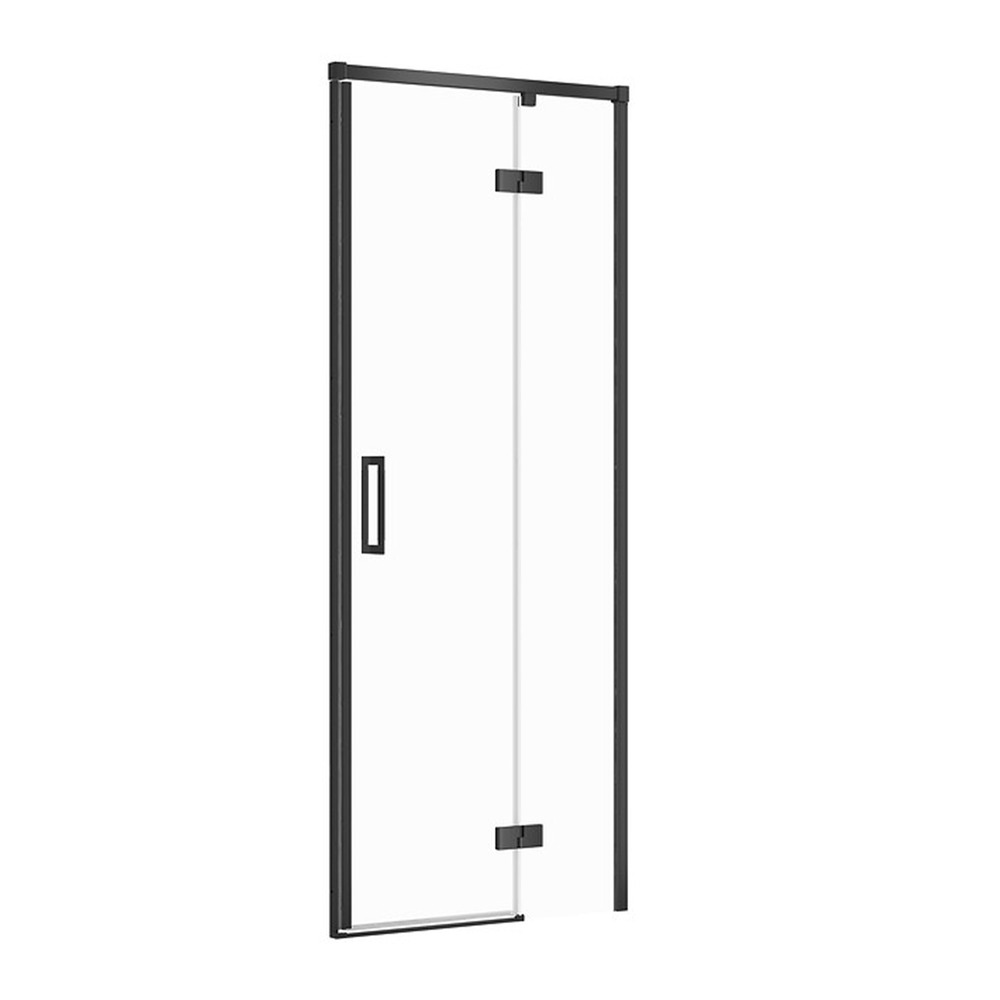 Usa de nisa batanta Cersanit Larga 80 cm sticla 6 mm negru dreapta baie imagine 2022