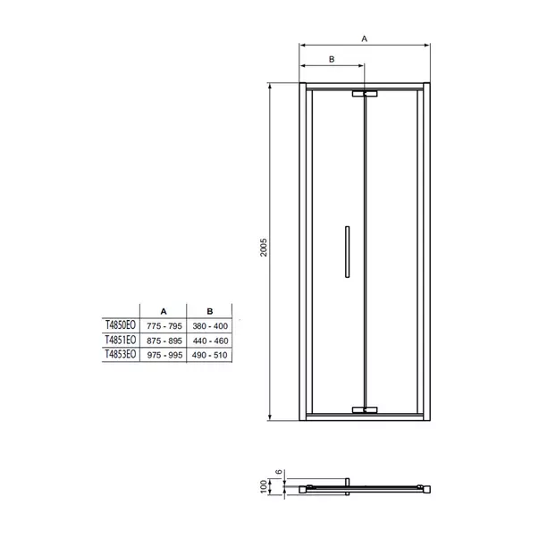 Usa de nisa pliabila Ideal Standard i.life 80 cm sticla 8 mm argintiu picture - 4