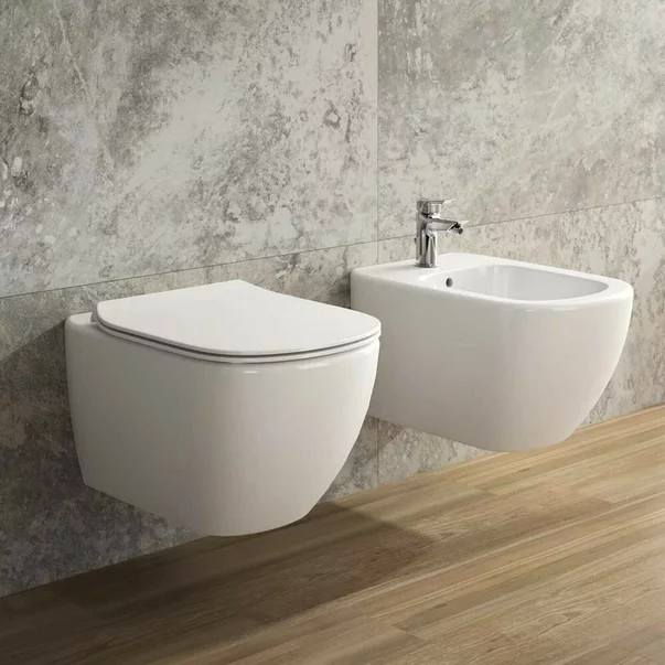 Set vas wc suspendat Ideal Standard Tesi Aquablade cu capac slim picture - 4