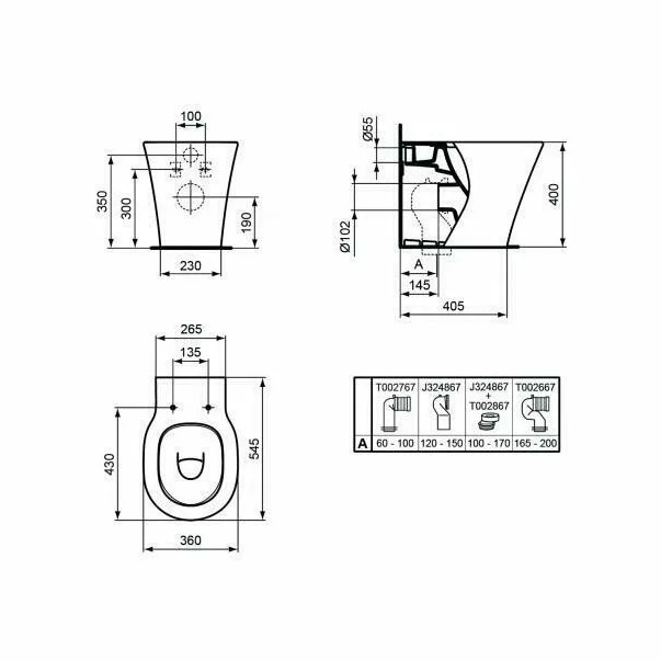 Vas wc pe pardoseala BTW Ideal Standard Connect Air AquaBlade pentru rezervor ingropat picture - 7