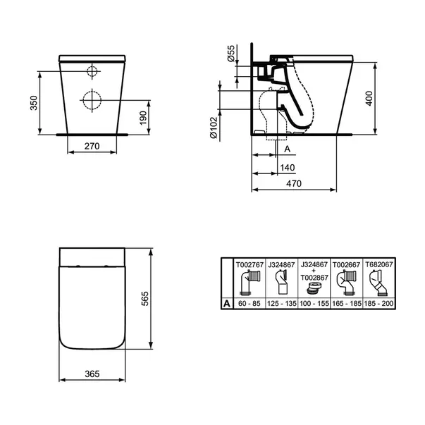 Vas WC pe pardoseala Ideal Standard Atelier Blend Cube BTW alb mat picture - 16