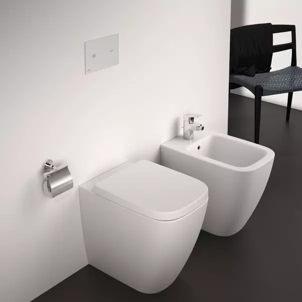 Vas WC pe pardoseala Ideal Standard i.life B inaltat alb lucios SmartGuard rimless picture - 1
