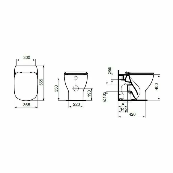 Vas wc pe pardoseala Ideal Standard Tesi AquaBlade BTW pentru rezervor ingropat picture - 3