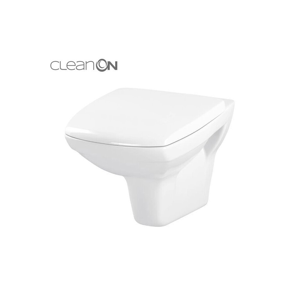 Vas WC suspendat Cersanit Carina New Clean On cu capac inchidere lenta alb cersanit imagine 2022