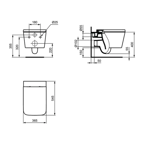 Vas WC suspendat Ideal Standard Atelier Blend Cube AquaBlade alb lucios picture - 6