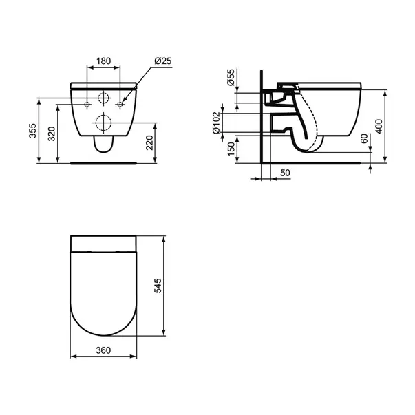 Vas WC suspendat Ideal Standard Atelier Blend Curve AquaBlade alb mat picture - 16