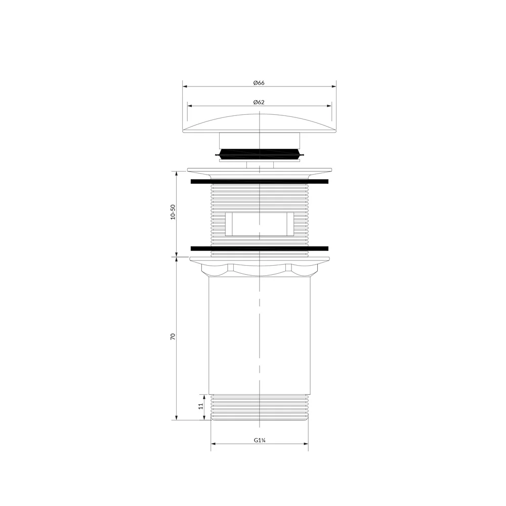 Ventil lavoar Click-Clack Omnires negru mat A706BL | Neakaisa.ro